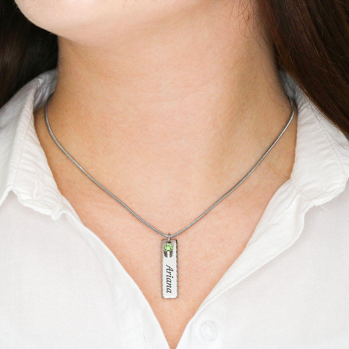 "To My Daughter from Mom"- Birthstone Name Necklace Gift Set - You Are Braver Than You Believe - Bianca Ysabel