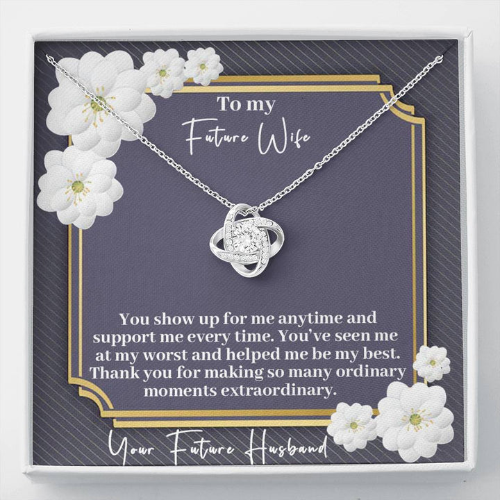 "To My Future Wife from Husband" - Love Knot Necklace Gift Set -  Thank You For Making So Many Ordinary Moments Extraordinary - Bianca Ysabel
