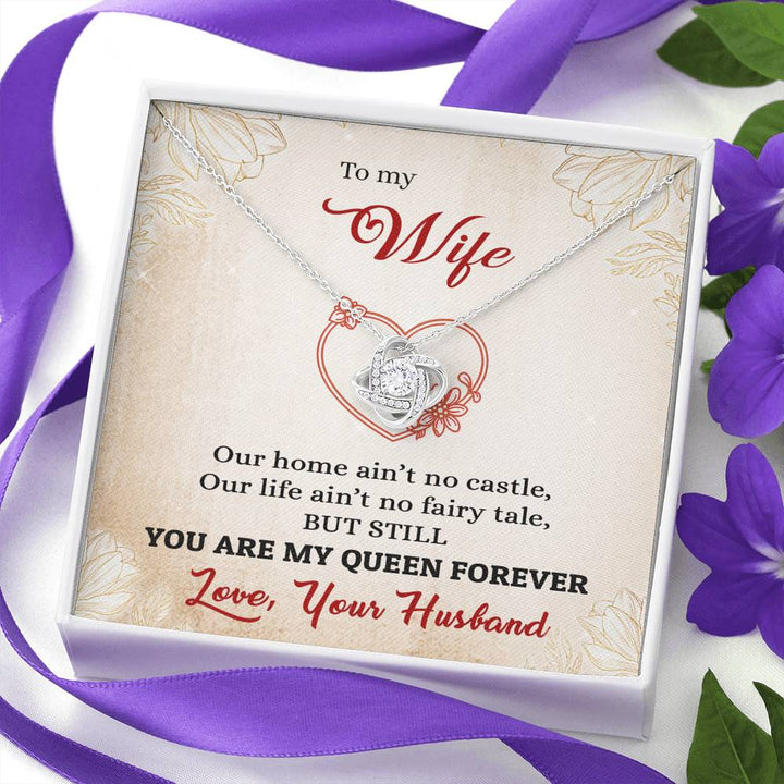 "To My Wife from Husband" - Love Knot Necklace Gift Set - You Are My Queen Forever - Bianca Ysabel