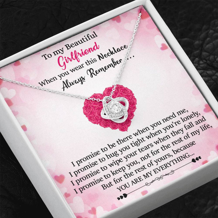 "To My Beautiful Girlfriend" - Love Knot Necklace Gift Set - I Promise To Love You Because You Are My Everything - Bianca Ysabel