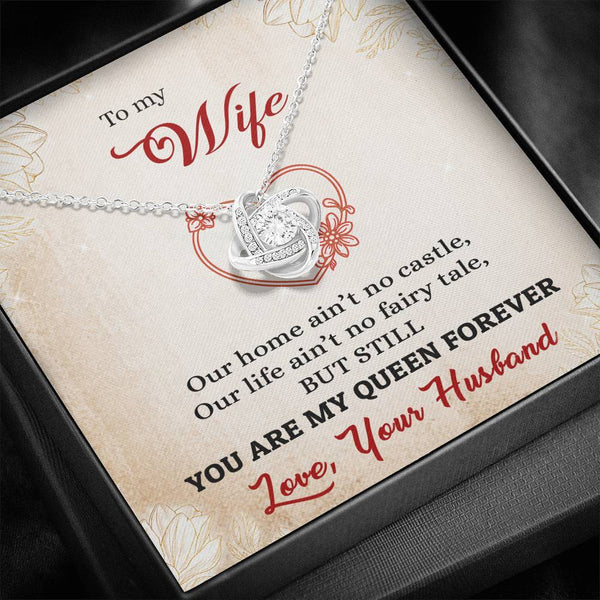 "To My Wife from Husband" - Love Knot Necklace Gift Set - You Are My Queen Forever - Bianca Ysabel