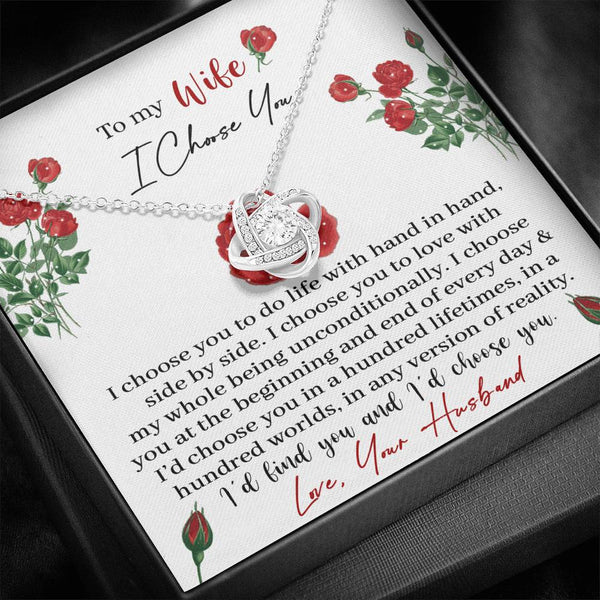 "To My Wife" - Love Knot Necklace Gift Set - I Choose  You To Do Life With Hand in Hand - Bianca Ysabel