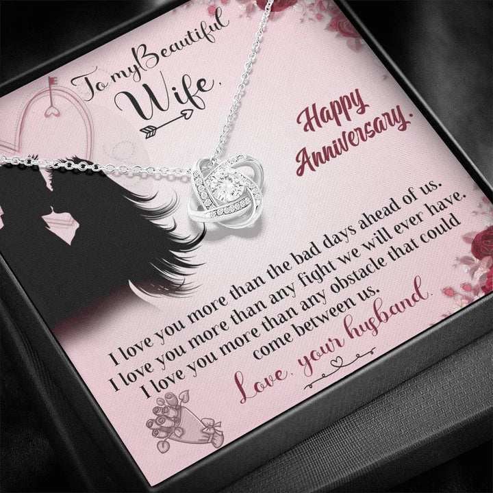 "To My Wife from Husband" - Love Knot Necklace Gift Set - I Love You More Than The Bad Days Ahead Of Us - Bianca Ysabel