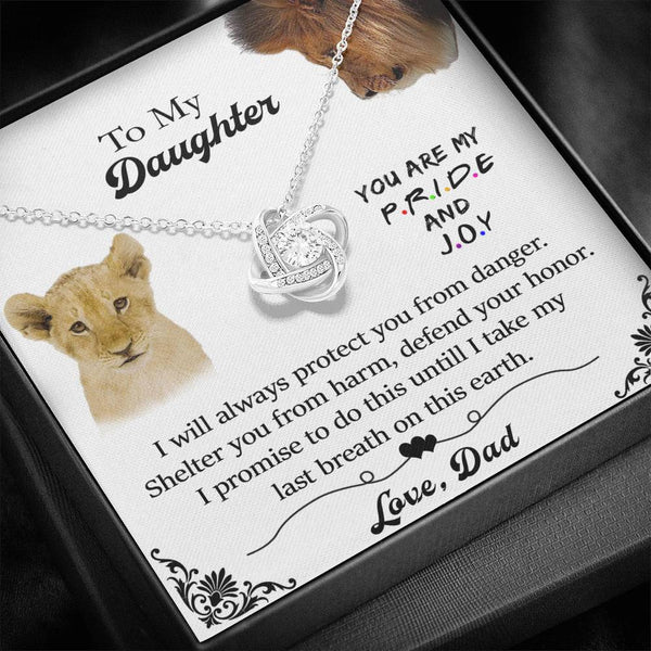 "To My Daughter from Dad" - Love Knot Necklace Gift Set - I Will Always Protect You From Danger - Bianca Ysabel