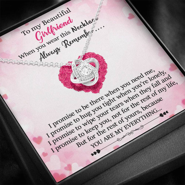 "To My Beautiful Girlfriend" - Love Knot Necklace Gift Set - I Promise To Love You Because You Are My Everything - Bianca Ysabel