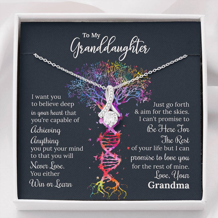 "To My Granddaughter from Grandma" - Alluring Beauty Necklace Giftset - I Can't Promise To Be Here For The Rest of Your Life But I Can Promise to Love You For the Rest of Mine - Bianca Ysabel