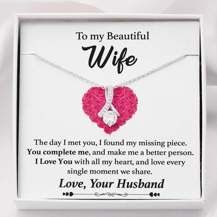 "To My Beautiful Wife" - Alluring Beauty Necklace Gift Set - I found my missing piece - Bianca Ysabel