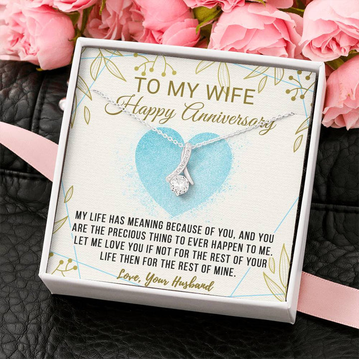 "To My Wife from Husband" - Alluring Necklace Gift Set - Happy Anniversary, My Life Has Meaning Because Of You - Bianca Ysabel