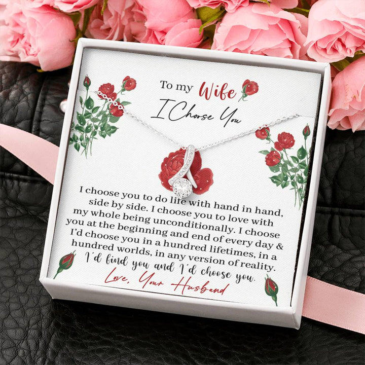 "To My Wife" - Alluring Necklace Gift Set - I Choose  You To Do Life With Hand in Hand - Bianca Ysabel