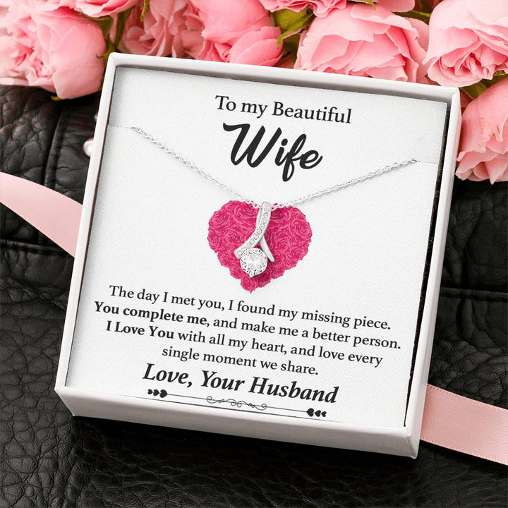 "To My Beautiful Wife" - Alluring Beauty Necklace Gift Set - I found my missing piece - Bianca Ysabel