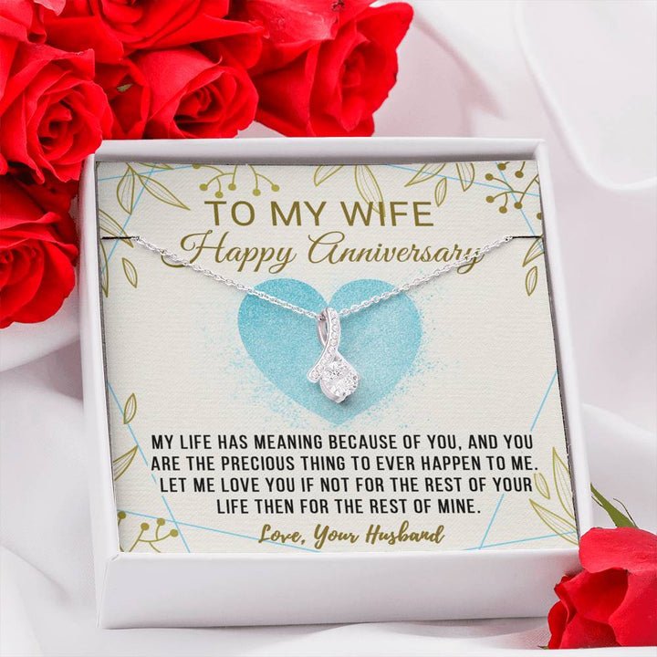 "To My Wife from Husband" - Alluring Necklace Gift Set - Happy Anniversary, My Life Has Meaning Because Of You - Bianca Ysabel