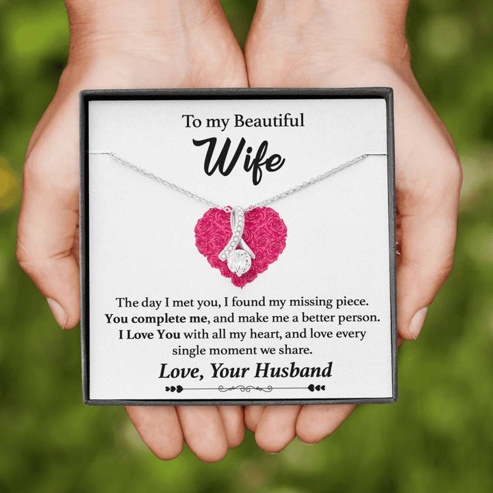 "To My Beautiful Wife" - Alluring Beauty Necklace Gift Set - I found my missing piece - Bianca Ysabel