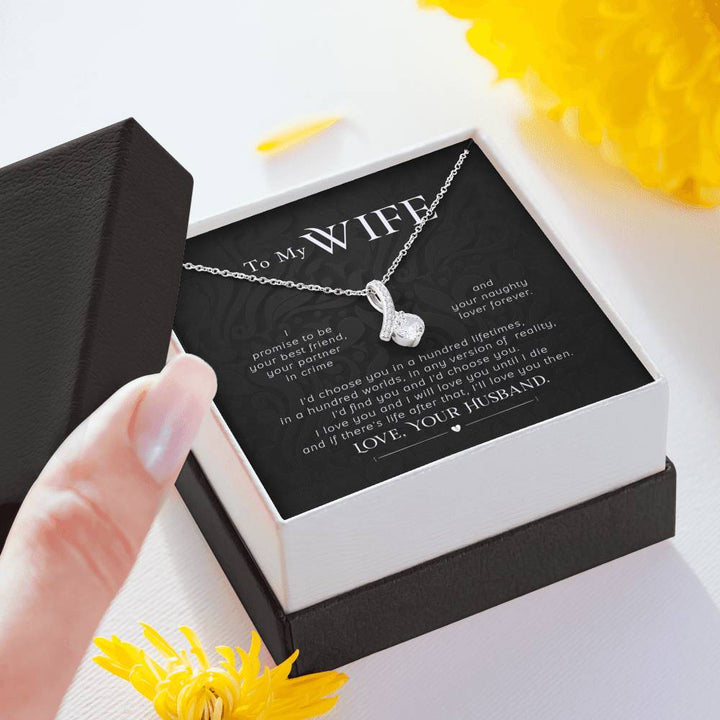 "To My Wife from Husband" - Alluring Beauty Necklace Gift Set - I Love You and I will Love You Until I Die - Bianca Ysabel