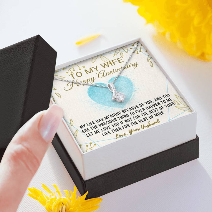 "To My Wife from Husband" - Alluring Necklace Gift Set - Happy Anniversary, My Life Has Meaning Because Of You - Bianca Ysabel