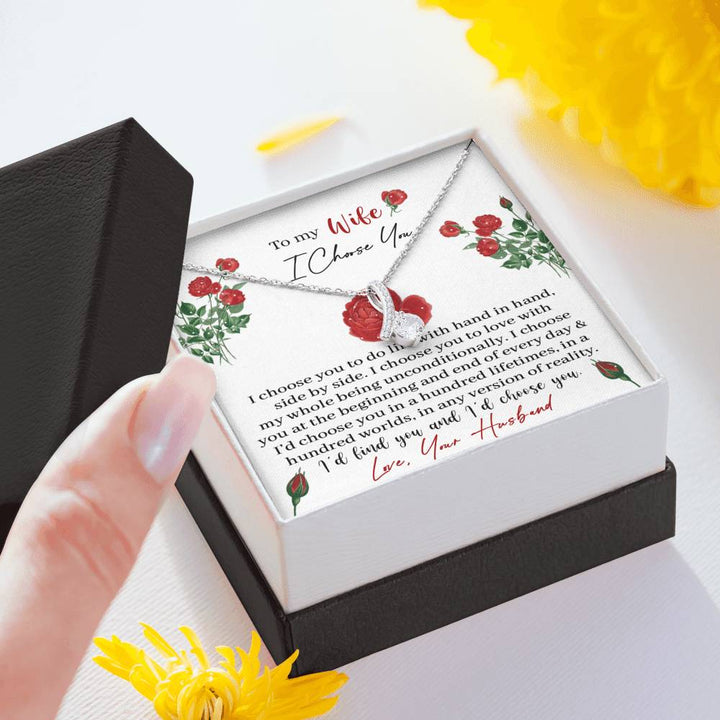 "To My Wife" - Alluring Necklace Gift Set - I Choose  You To Do Life With Hand in Hand - Bianca Ysabel