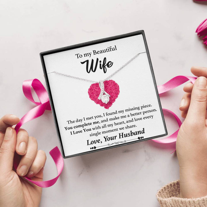 "To My Beautiful Wife" - Alluring Beauty Necklace Gift Set - I found my missing piece - Bianca Ysabel