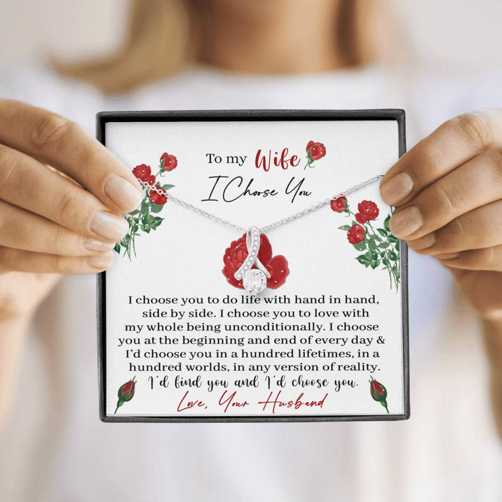 "To My Wife" - Alluring Necklace Gift Set - I Choose  You To Do Life With Hand in Hand - Bianca Ysabel