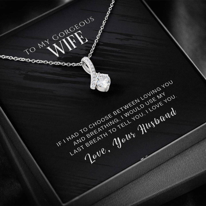 "To My Wife from Husband" - Alluring Beauty Necklace Gift Set - I Would Use My Last Breath to Tell You, I Love You - Bianca Ysabel