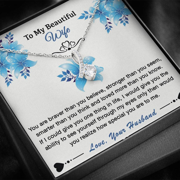 "To My Beautiful Wife from Husband" - Alluring Beauty Necklace Gift Set - You Are Loved More Than You Know - Bianca Ysabel