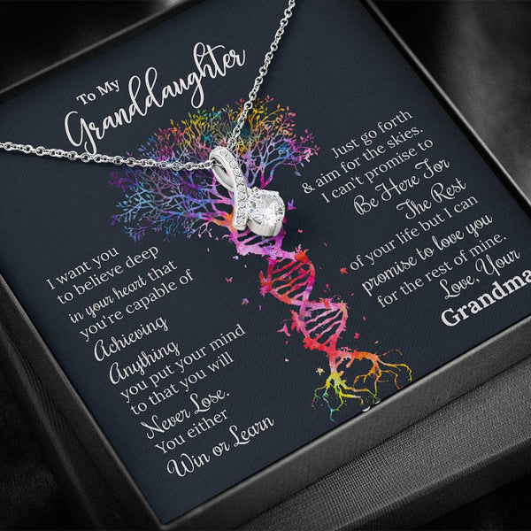 "To My Granddaughter from Grandma" - Alluring Beauty Necklace Giftset - I Can't Promise To Be Here For The Rest of Your Life But I Can Promise to Love You For the Rest of Mine - Bianca Ysabel
