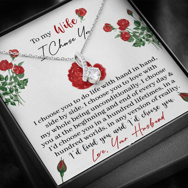 "To My Wife" - Alluring Necklace Gift Set - I Choose  You To Do Life With Hand in Hand - Bianca Ysabel