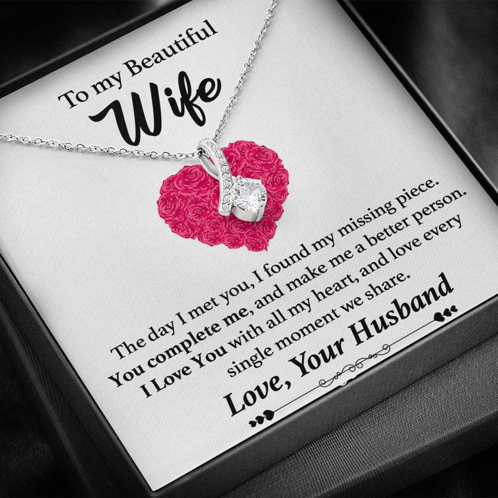 "To My Beautiful Wife" - Alluring Beauty Necklace Gift Set - I found my missing piece - Bianca Ysabel