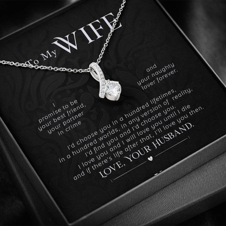 "To My Wife from Husband" - Alluring Beauty Necklace Gift Set - I Love You and I will Love You Until I Die - Bianca Ysabel