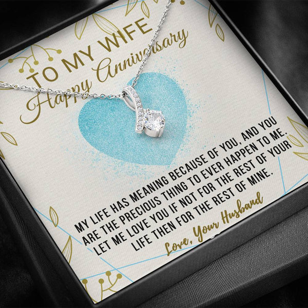 "To My Wife from Husband" - Alluring Necklace Gift Set - Happy Anniversary, My Life Has Meaning Because Of You - Bianca Ysabel
