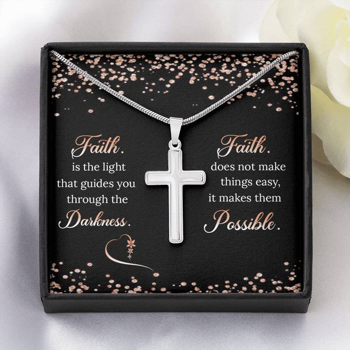 "To My Husband from Wife" - Cross Necklace Gift Set - Faith Is The Light That Guides You Through The Darkness - Bianca Ysabel