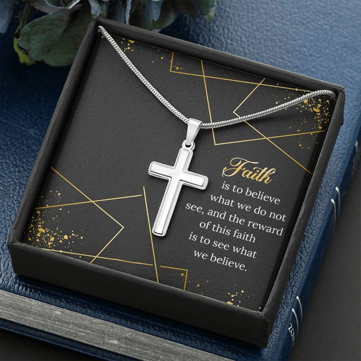 "To My Husband from Wife" - Cross Necklace Gift  Set - Faith Is To Believe What We Do Not See - Bianca Ysabel
