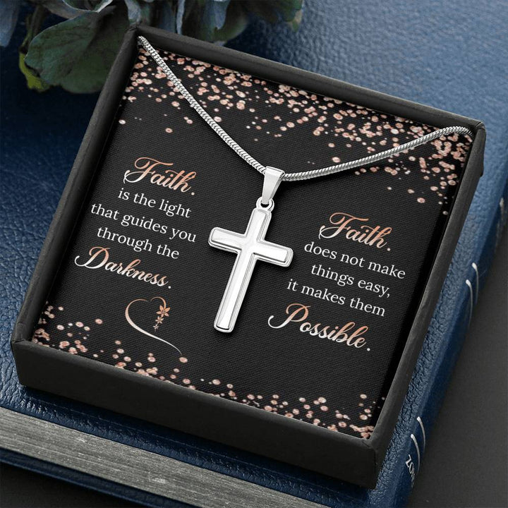 "To My Husband from Wife" - Cross Necklace Gift Set - Faith Is The Light That Guides You Through The Darkness - Bianca Ysabel
