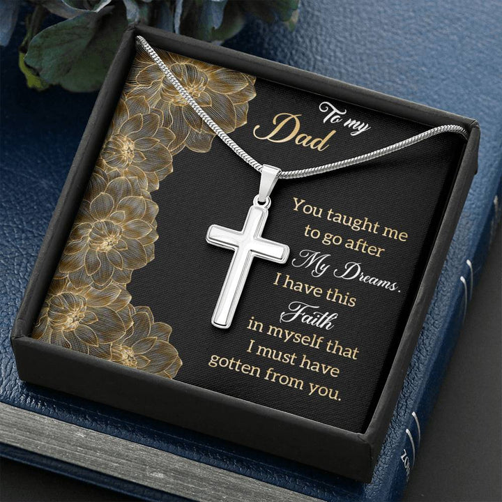 "To My Dad" - Cross Necklace Gift Set - You Taught Me To Go After My Dreams - Bianca Ysabel