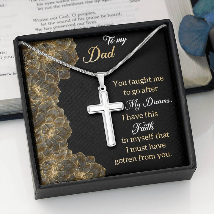 "To My Dad" - Cross Necklace Gift Set - You Taught Me To Go After My Dreams - Bianca Ysabel