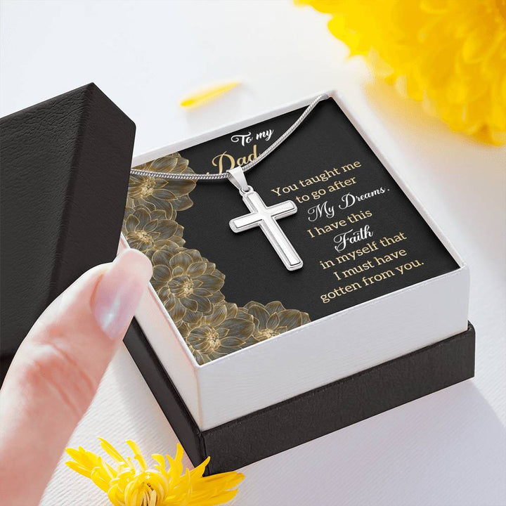"To My Dad" - Cross Necklace Gift Set - You Taught Me To Go After My Dreams - Bianca Ysabel