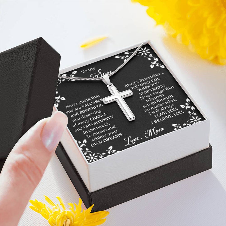 "To My Son from Mom" - Cross Necklace Gift Set - I Will Always Love You - Bianca Ysabel