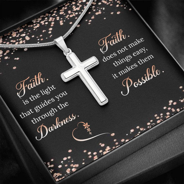 "To My Husband from Wife" - Cross Necklace Gift Set - Faith Is The Light That Guides You Through The Darkness - Bianca Ysabel