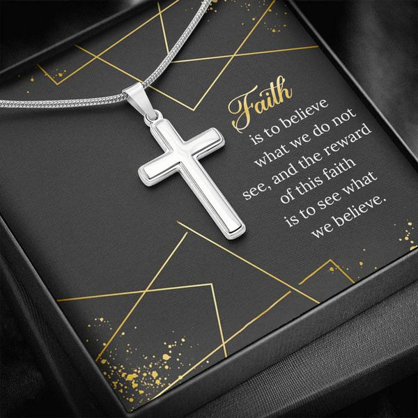 "To My Husband from Wife" - Cross Necklace Gift  Set - Faith Is To Believe What We Do Not See - Bianca Ysabel