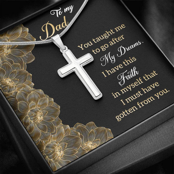 "To My Dad" - Cross Necklace Gift Set - You Taught Me To Go After My Dreams - Bianca Ysabel