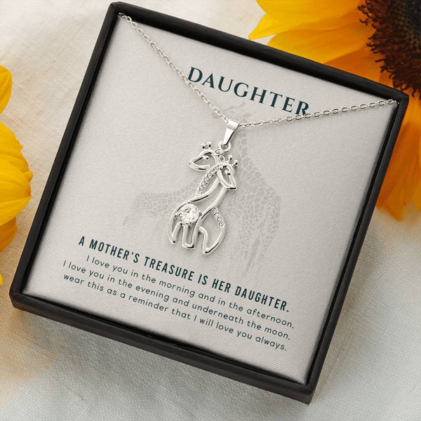 "To My Daughter from Mom" - Graceful Love Giraffe Necklace - I love you in the morning and in the afternoon - Bianca Ysabel