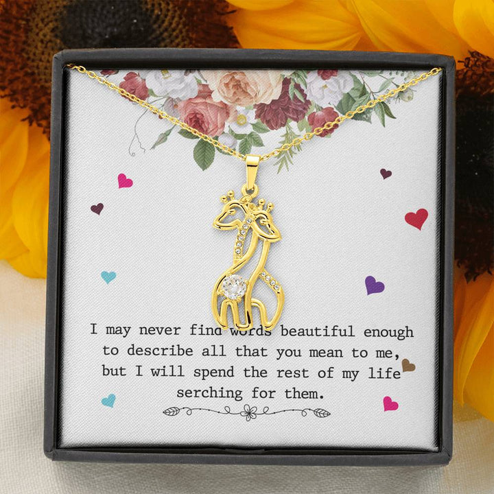 "To My Daughter" -  Love Giraffe Necklace Gift Set - I may never find words beautiful enough to describe all that you mean to me - Bianca Ysabel