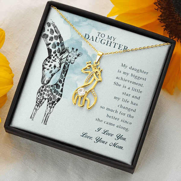 "To My Daughter from Mom" -  Graceful Love Giraffe Necklace - My daughter is my biggest achievement - Bianca Ysabel