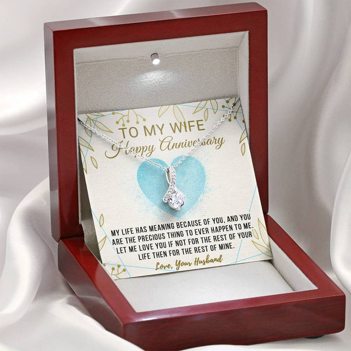 "To My Wife from Husband" - Alluring Necklace Gift Set - Happy Anniversary, My Life Has Meaning Because Of You - Bianca Ysabel