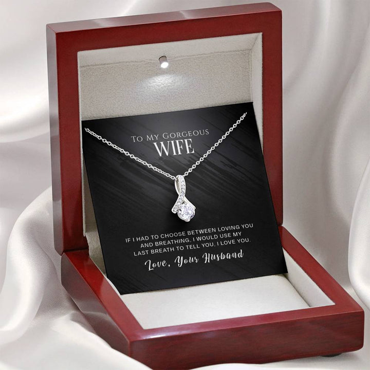 "To My Wife from Husband" - Alluring Beauty Necklace Gift Set - I Would Use My Last Breath to Tell You, I Love You - Bianca Ysabel