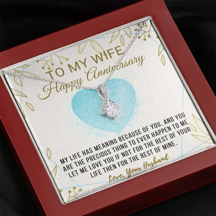 "To My Wife from Husband" - Alluring Necklace Gift Set - Happy Anniversary, My Life Has Meaning Because Of You - Bianca Ysabel