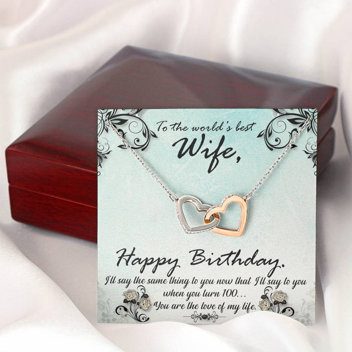"To My Wife from Husband"- Interlocking Hearts Necklace Gift Set - Happy Birthday - You Are The Love Of My Life - Bianca Ysabel