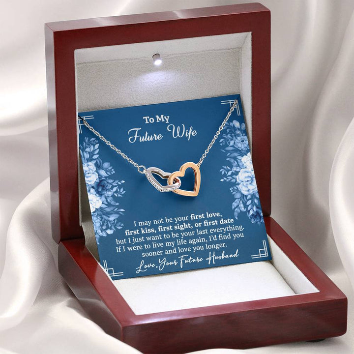 "To My Future Wife from Husband" - Interlocking Hearts Necklace Gift Set - I'd Find You Sooner And Love You Longer - Bianca Ysabel