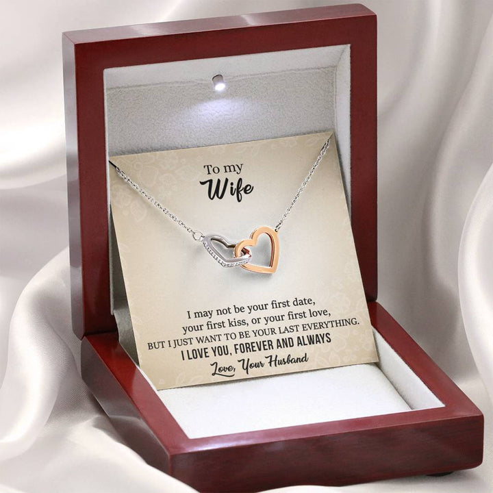 "To My Wife from Husband" - Interlocking Hearts Necklace Gift Set - I Just Want To Be Your Last Everything - Bianca Ysabel