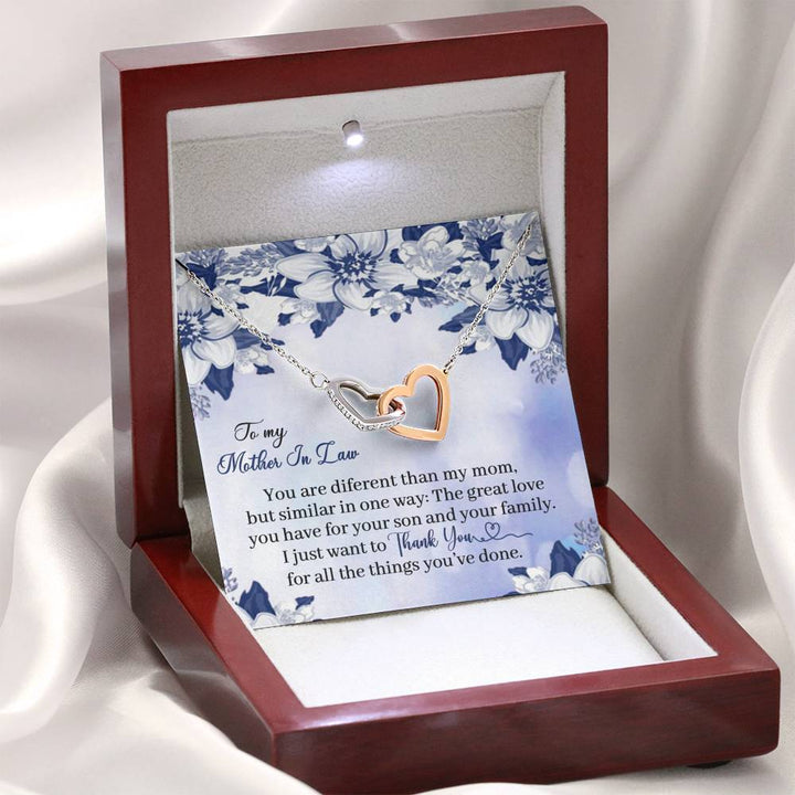 "To My Mother In Law" - Interlocking Necklace Gift Set - You Are Different Than My Mom But Similar in One Way - Bianca Ysabel