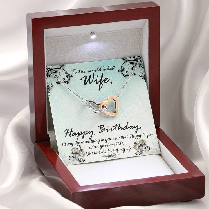 "To My Wife from Husband"- Interlocking Hearts Necklace Gift Set - Happy Birthday - You Are The Love Of My Life - Bianca Ysabel