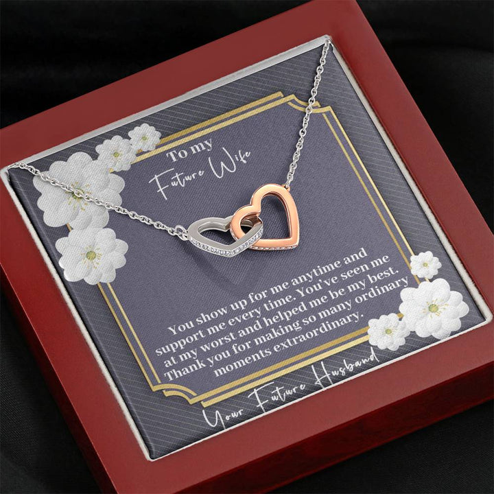 "To My Future Wife from Future Husband" - Interlocking Hearts Necklace Giftset - Thank You For Making So Many Ordinary Moments Extraordinary - Bianca Ysabel